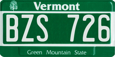 VT license plate BZS726