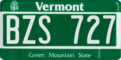 VT license plate BZS727