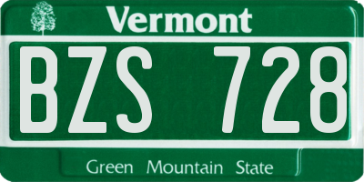VT license plate BZS728