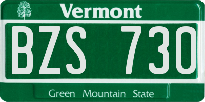 VT license plate BZS730