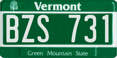 VT license plate BZS731