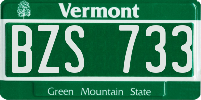 VT license plate BZS733