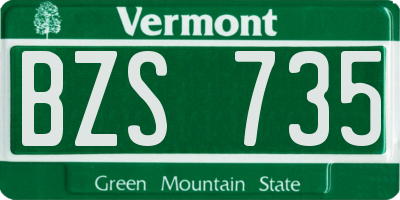 VT license plate BZS735