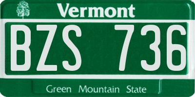 VT license plate BZS736