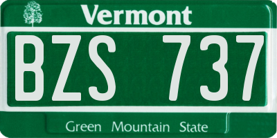 VT license plate BZS737
