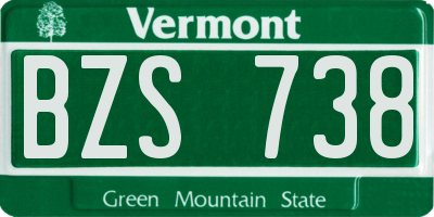 VT license plate BZS738