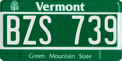 VT license plate BZS739