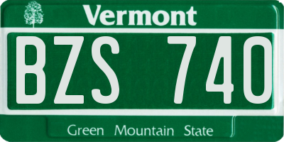 VT license plate BZS740