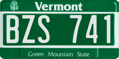 VT license plate BZS741