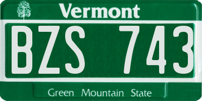 VT license plate BZS743