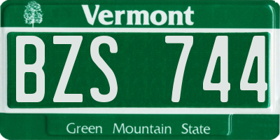 VT license plate BZS744