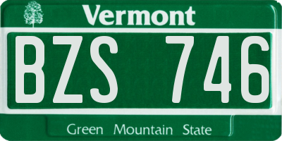 VT license plate BZS746