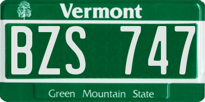 VT license plate BZS747