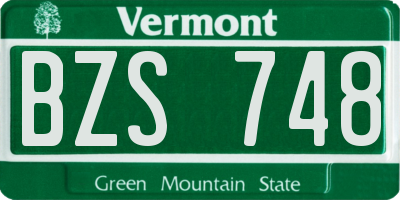 VT license plate BZS748