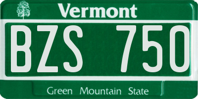 VT license plate BZS750