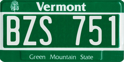 VT license plate BZS751