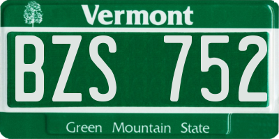 VT license plate BZS752