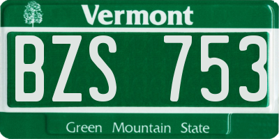VT license plate BZS753