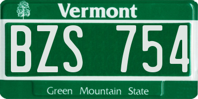 VT license plate BZS754