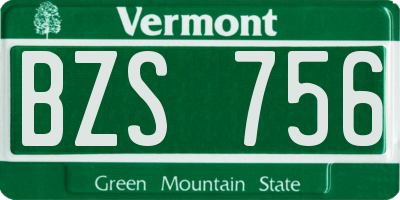 VT license plate BZS756
