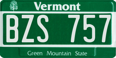 VT license plate BZS757