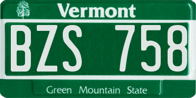 VT license plate BZS758