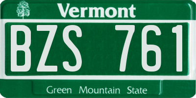 VT license plate BZS761