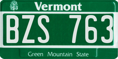 VT license plate BZS763