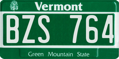 VT license plate BZS764