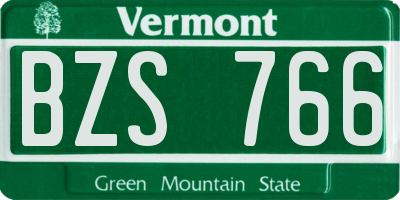 VT license plate BZS766