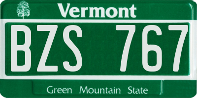 VT license plate BZS767