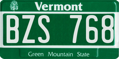 VT license plate BZS768