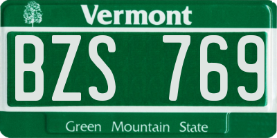 VT license plate BZS769