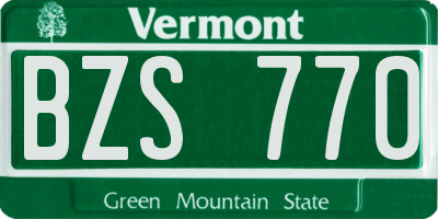 VT license plate BZS770
