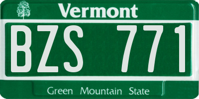 VT license plate BZS771