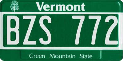 VT license plate BZS772