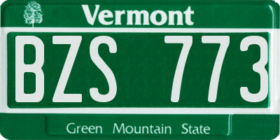 VT license plate BZS773