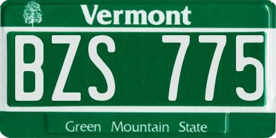 VT license plate BZS775