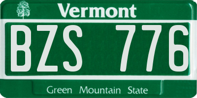 VT license plate BZS776