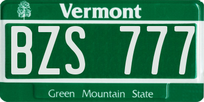 VT license plate BZS777