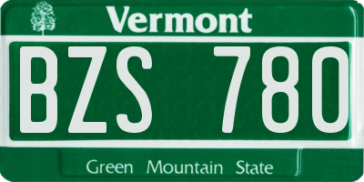 VT license plate BZS780