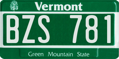 VT license plate BZS781