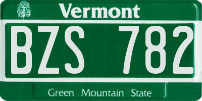 VT license plate BZS782