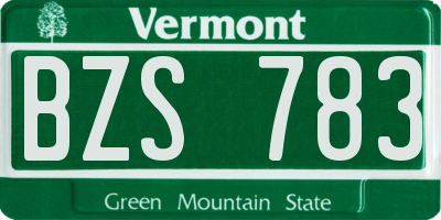 VT license plate BZS783