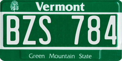VT license plate BZS784