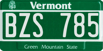 VT license plate BZS785