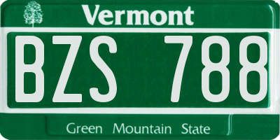 VT license plate BZS788