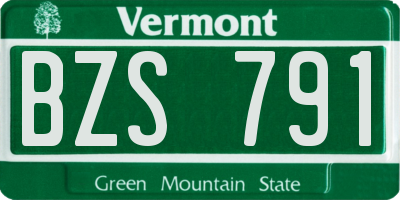 VT license plate BZS791