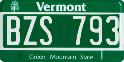 VT license plate BZS793