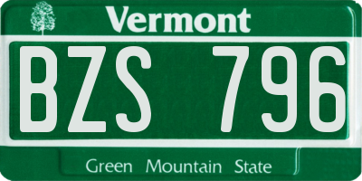VT license plate BZS796